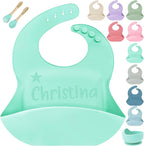 SRdrew Personalized Silicone Bibs Set Custom Engraved Name Icon Toddler Bib by SRdrew