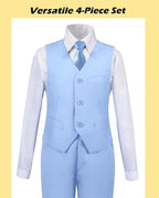 Boys’ Formal Suit 5 Piece Set, Toddler Tuxedos - Image 4