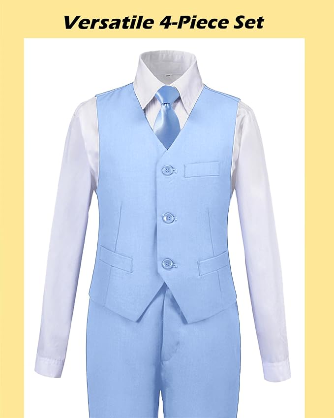 Boys’ Formal Suit 5 Piece Set, Toddler Tuxedos - Image 4