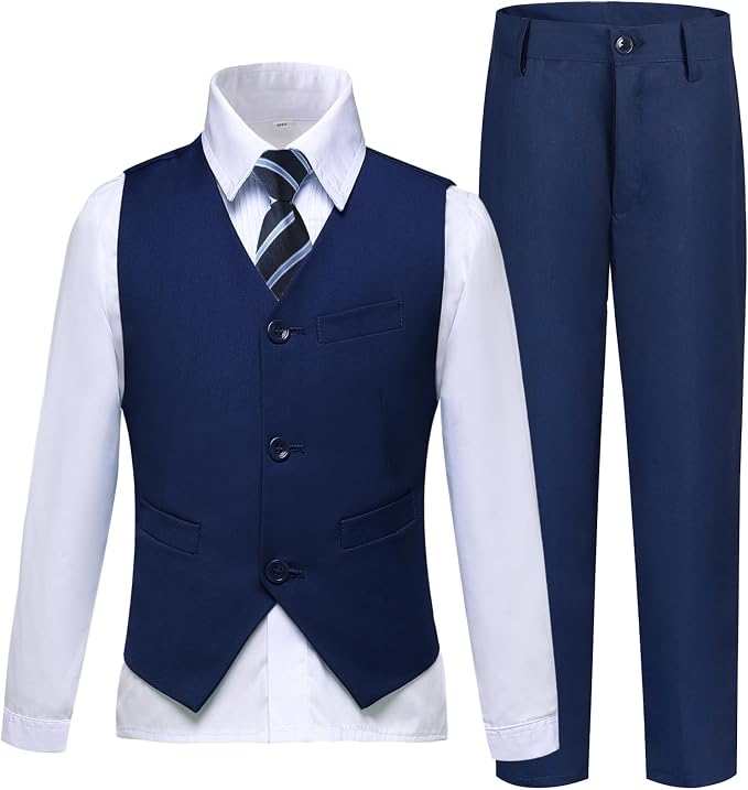 Boys’ Formal Suit 5 Piece Set, Toddler Tuxedos - Image 2