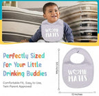 100% Cotton Drinking Buddies Twin Bibs Cute & Practical Unisex Bibs - Image 6