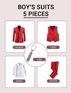 Boys' Formal Suit Set Slim Fit Kids Formal Suits Toddler Tuxedo Wedding Prom - Image 3