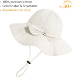 Baby Girl Sun Hat with UPF 50+ Outdoor Adjustable Beach Hat with Wide Brim - Image 2