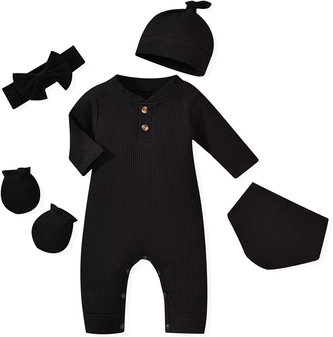 Aalizzwell Newborn Baby Ribbed Romper by Aalizzwell