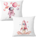 SPBL&L Pink Space Pillow Covers 18x18, Space Themed Bedroom Decor, Space Room by SPBLL
