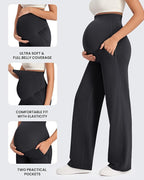 G4Free Maternity Pants Over The Belly Yoga Dress Work Pregnancy Pants Stretchy - Image 6