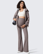 G4Free Ribbed Maternity Flare Yoga Pants - Image 6