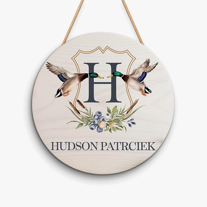 Personalized Mallard Duck Nursery Name Sign, Twin Ducks Signs by HANZSPROUT