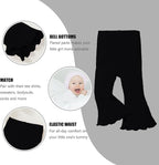 SOBOWO Baby Girl Flare Pants 3 Pack Toddler Solid Ribbed Ruffle Bell Bottoms - Image 2