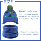JANGANNSA Knitted Baby Hat Scarf Set Winter Warm Boys Girls Beanie Fleece - Image 10