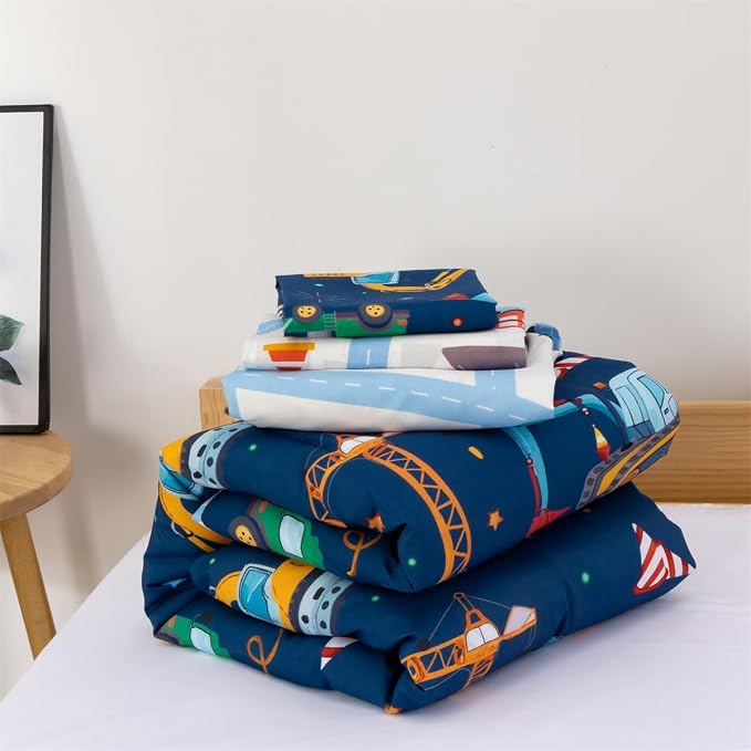 NTBED 4 Pieces Construction Truck Toddler Bedding Set - Image 8