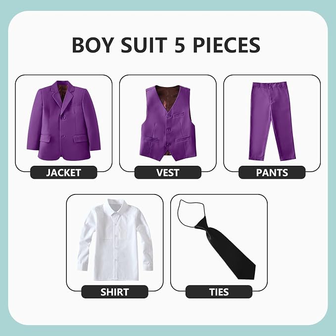Boys' 5 Piece Formal Suit Set - Image 2