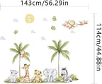 56.29 x 44.88 Inch Watercolor Animal Wall Decals - Image 7