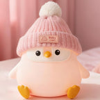 Penguin Silicone Night Light, Cute Pink Penguin Lamp by FAMIDUO-BrightenYourLife