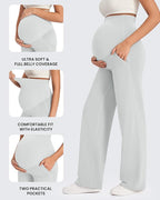 G4Free Maternity Pants Over The Belly Yoga Dress Work Pregnancy Pants Stretchy - Image 5