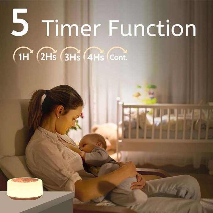 ColourNoise Sound Machine White Noise Machine 12 Colors Night Lights Brown - Image 5