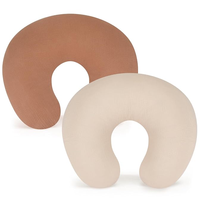 Accmor 2 Pack Muslin Nursing Pillow Covers, 100% Cotton Soft Nursing Covers by Accmor