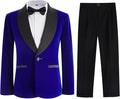 Boys Tuxedo Suit 3 Pieces Kids Formal Slim Fit Velvet Suits Set by Kidinix