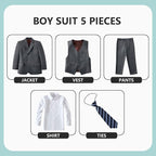 Boys' 5 Piece Formal Suit Set - Image 2