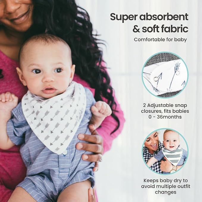 Copper Pearl 6 Pack Soft Cotton Baby Bibs - Image 3