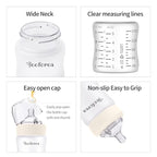 Yooforea Silicone Coated Glass Baby Bottle, 0M+ Slow Flow Nipple I Anti-Colic - Image 6
