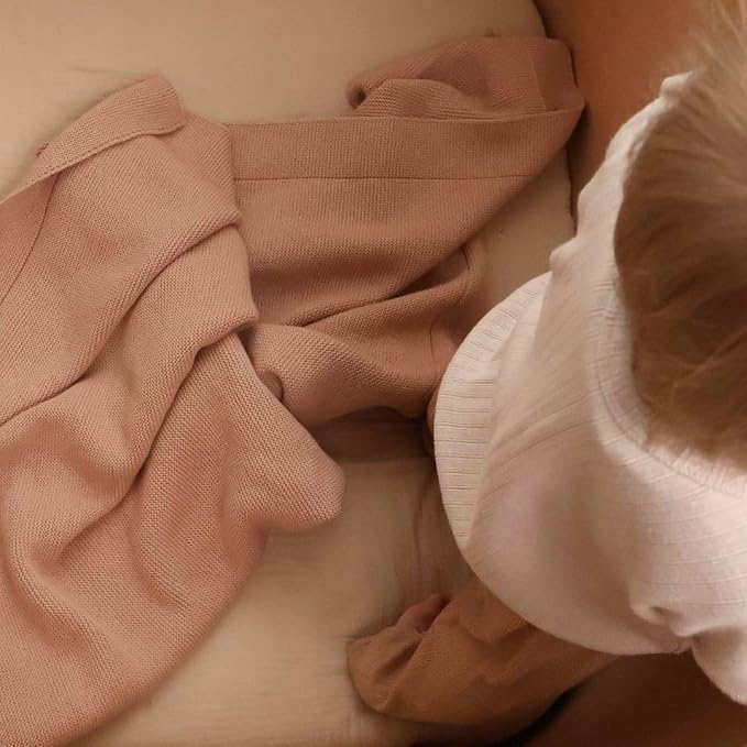 Knitted Organic Cotton Baby Blanket- Swaddle Blanket - Image 8