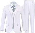 Boy's Suit Formal Slim Fit 5 Pieces Suit Set Blazer Vest Pants by Fesenbo