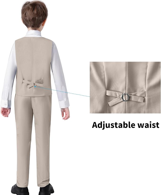 Boys' Suits Formal Slim Fit Tuxedo Boys Vest and Pants Set - Image 3