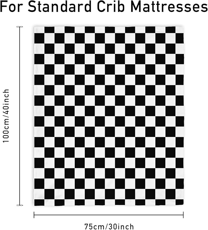 Checkered Baby Blankets for Boys, Comfy Durable Blanket - Image 7