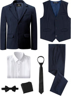 A&J DESIGN Boys 7-Piece Formal Suit Ring Bearer Outfit - Image 3