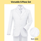 Boys’ Formal Suit 5 Piece Set, Toddler Tuxedos - Image 4