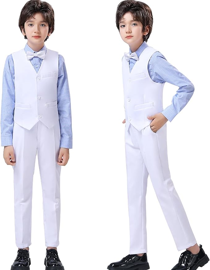 Boys' Suits Formal Slim Fit Tuxedo Boys Vest and Pants Set - Image 2