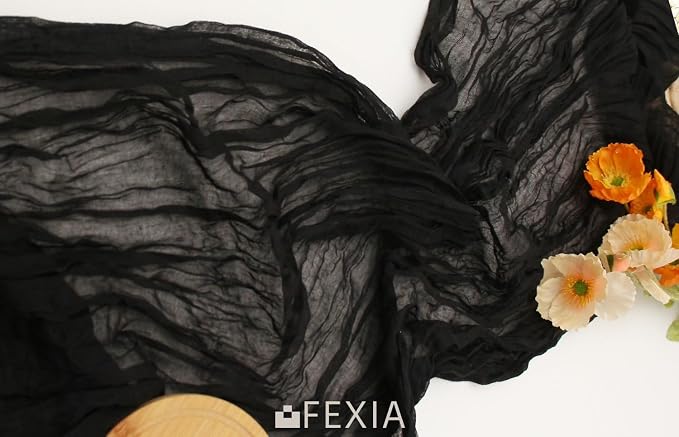 FEXIA 3 Pack Black Table Runner 35x120 Inches - Image 4
