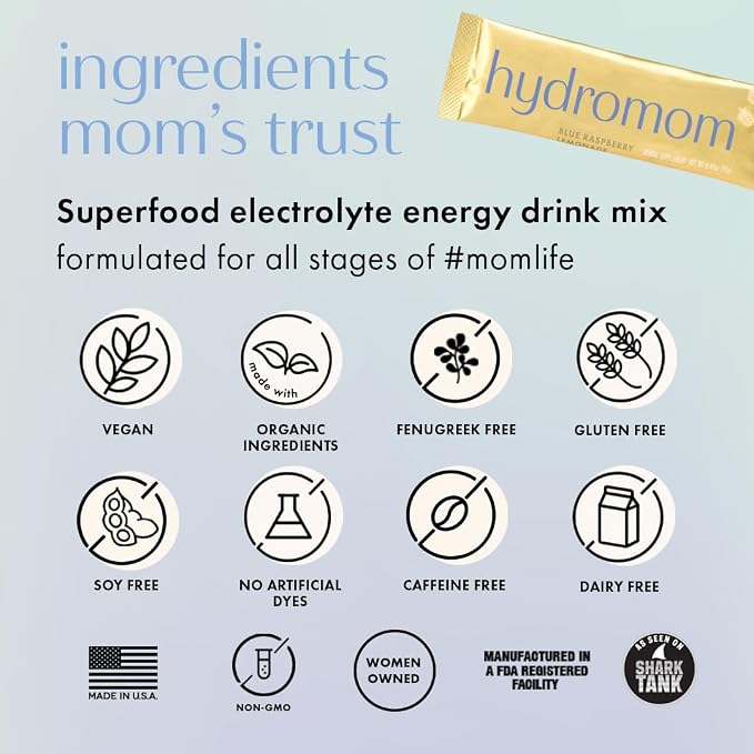 Boobie Hydromom Superfood Electrolyte Drink Mix, Watermelon Yuzu + Blue - Image 7
