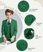 Visaccy Boys Suits Slim Fit Dress Clothes Ring Bearer Outfit - Image 2
