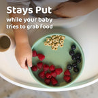 APLAINR Silicone Baby/Toddler Plate and Bowl Bundle, Oat Cream - Image 4