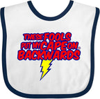 inktastic These Fools Put My Cape on Backwards ® Baby Bib by Inktastic