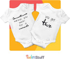 White & Grey Cotton Twin Rompers – Unisex Newborn Outfits - Image 2