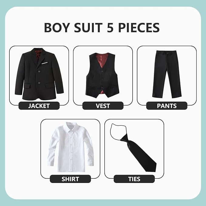 Boys' 5 Piece Formal Suit Set - Image 2