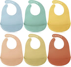 Mepase Silicone Bibs Waterproof Silicone Baby Bibs Soft Adjustable Baby Feeding by Mepase