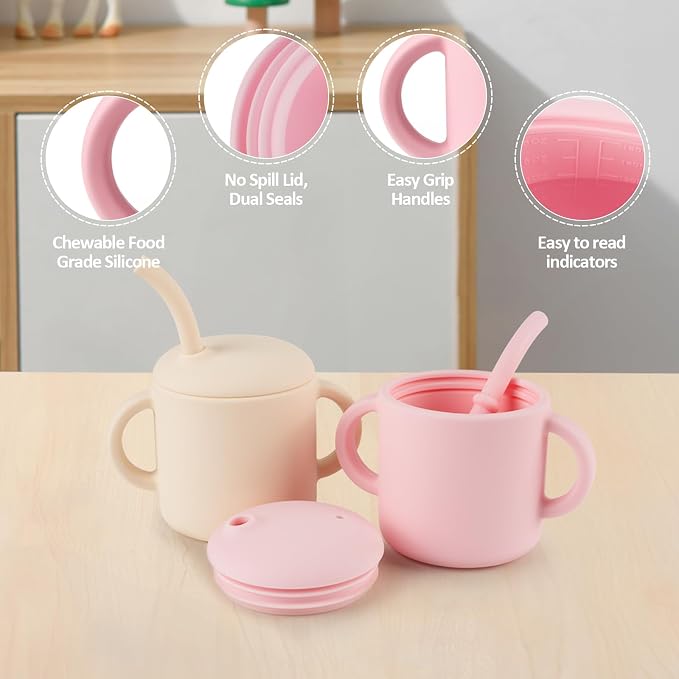 Silicone Baby Cup with Straw, Straw Cup - Image 3