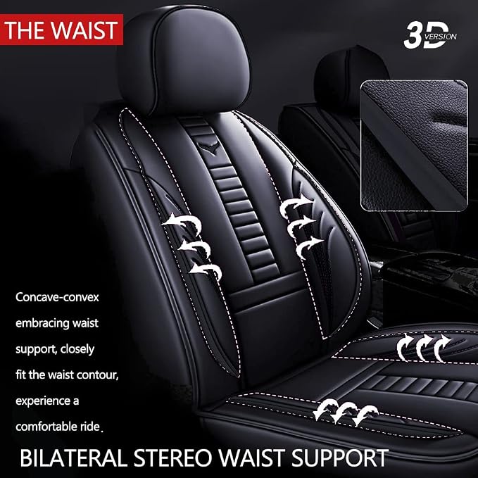 Waterproof 5 Car Seat Covers for Suzuki 1999-2025 95% Models, Premium Leather - Image 5