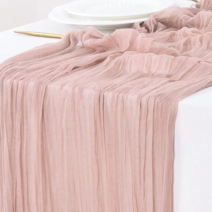 Socomi Pink Table Runner Spring Easter Cheesecloth 170 inch Cheese Cloth 14FT by Socomi