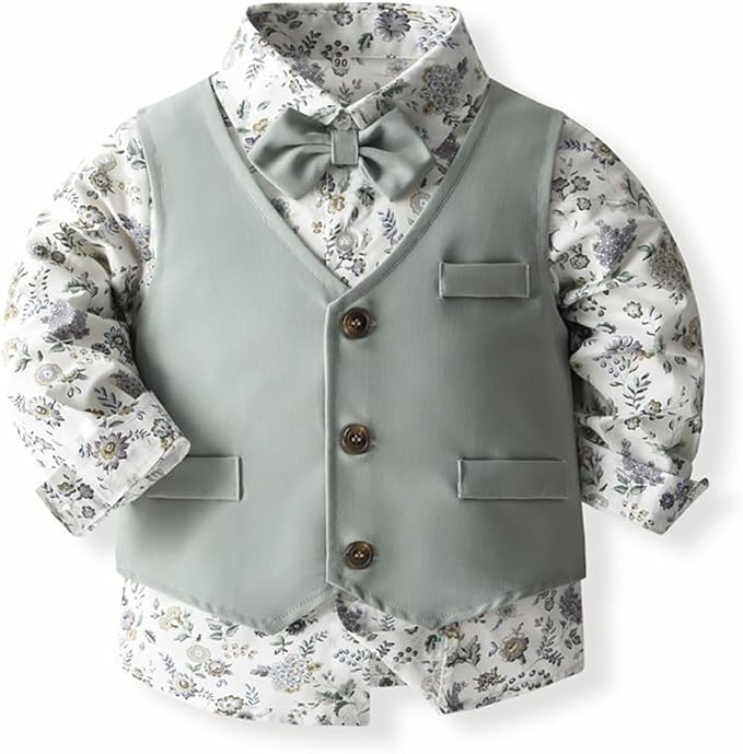 ARTMINE Toddler Boy Clothes Suit Gentleman Wedding Outfits, Formal Dress - Image 3