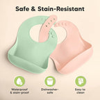 KeaBabies 2-Pack Silicone Baby Bibs - Image 6