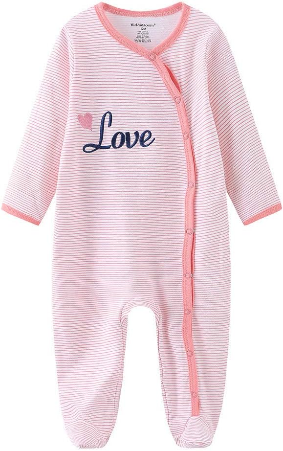 Kiddiezoom Baby Footed Cotton One-Piece Romper Jumpsuit Pajamas - Image 3