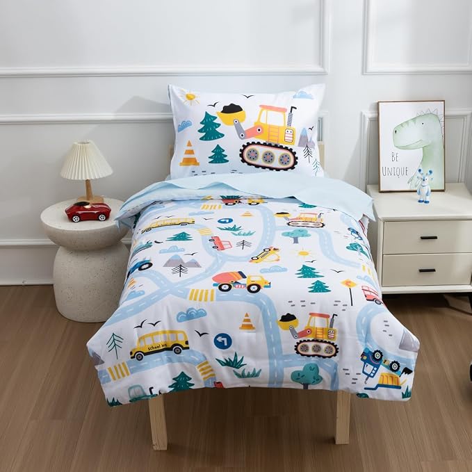 NTBED 4 Pieces Construction Toddler Bedding Set - Image 2