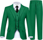 Boy's Suit Formal Slim Fit 5 Pieces Suit Set Blazer Vest Pants by Fesenbo