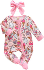 CIYCUIT Baby Girls Cactus Footies Newborn Zip Up Onesie Romper by CIYCUIT