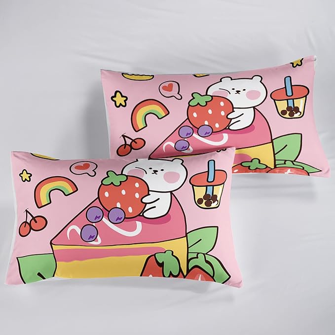 QOOMO Kawaii Bear Comforter Twin, Down Alternative, Soft and Lightweight - Image 6